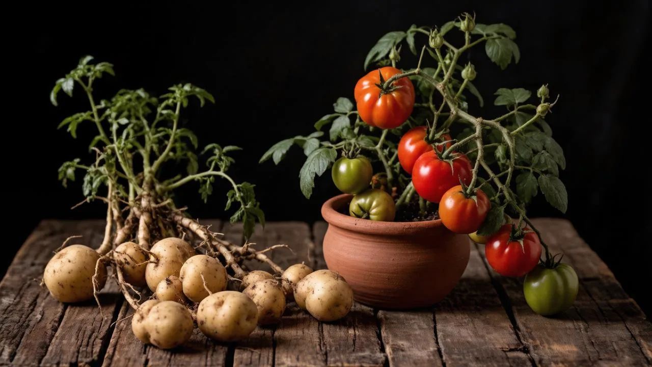 помидоры, картофель, фотография